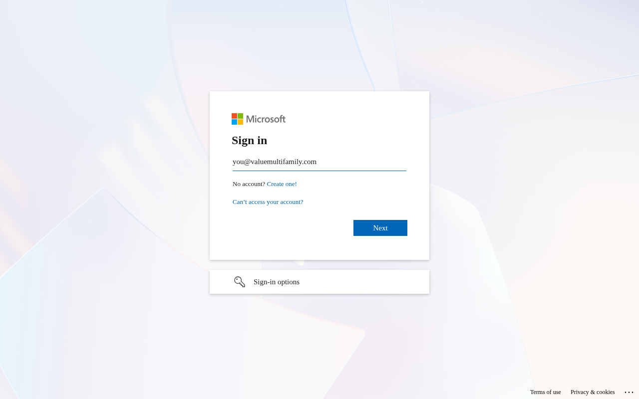 Microsoft sign-in page for Teams on the web